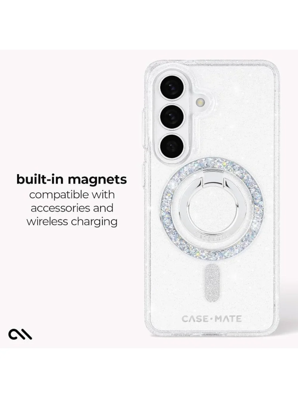 Case-Mate Samsung Galaxy S26 Twinkle Twilight Silver & Clear Magnetic Phone Case